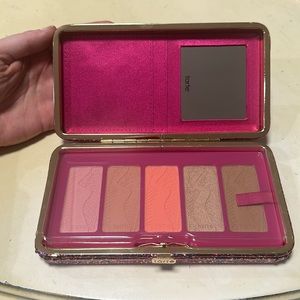 Tarte Life of the Party clay blush palette and clutch.